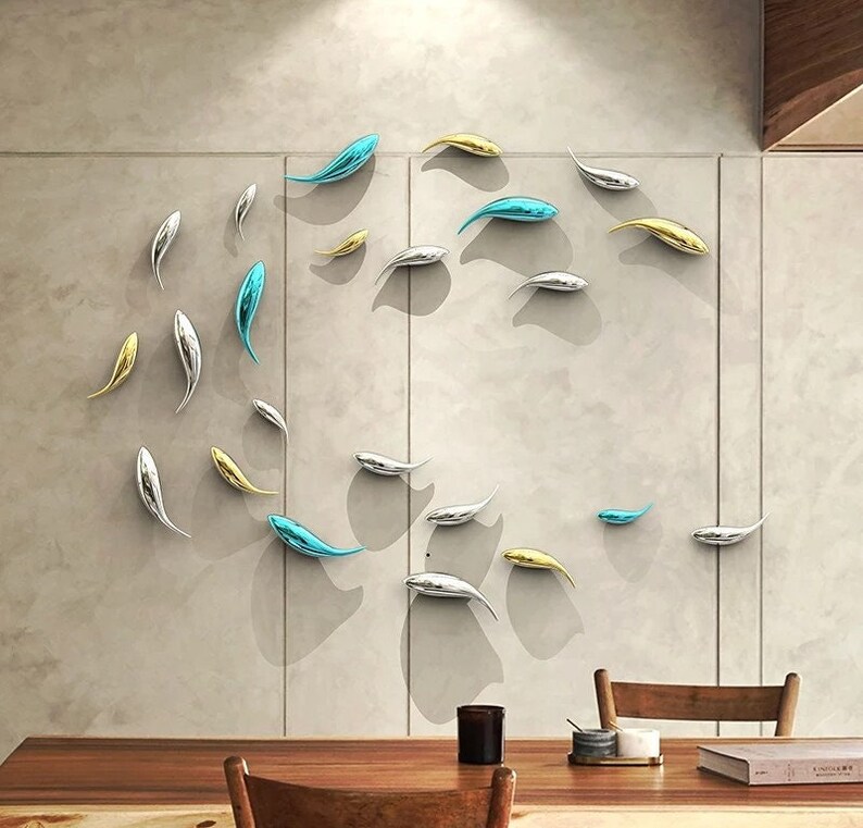 Colorful School of Fish Wall Art Fish Wall Decor Beach House Etsy UK