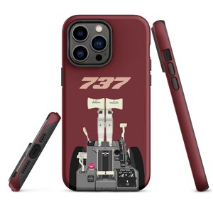 Acceleratore Boeing 737 / Custodie per telefono resistenti disegnate a mano, regalo per piloti e appassionati di aviazione (iPhone/Samsung) / Originali