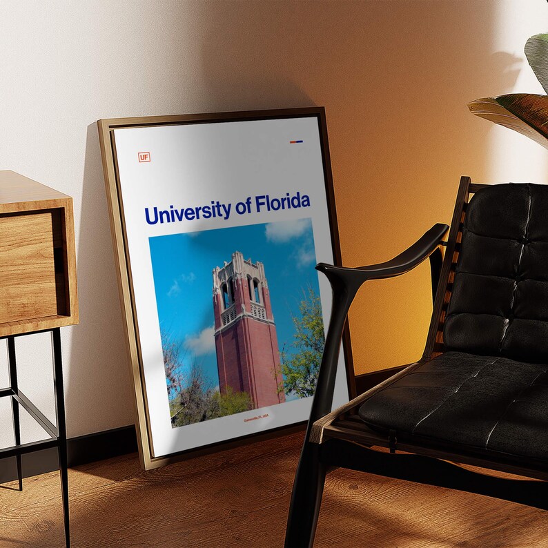 University of Florida Poster UF Wall Art, Florida Print, Gainesville