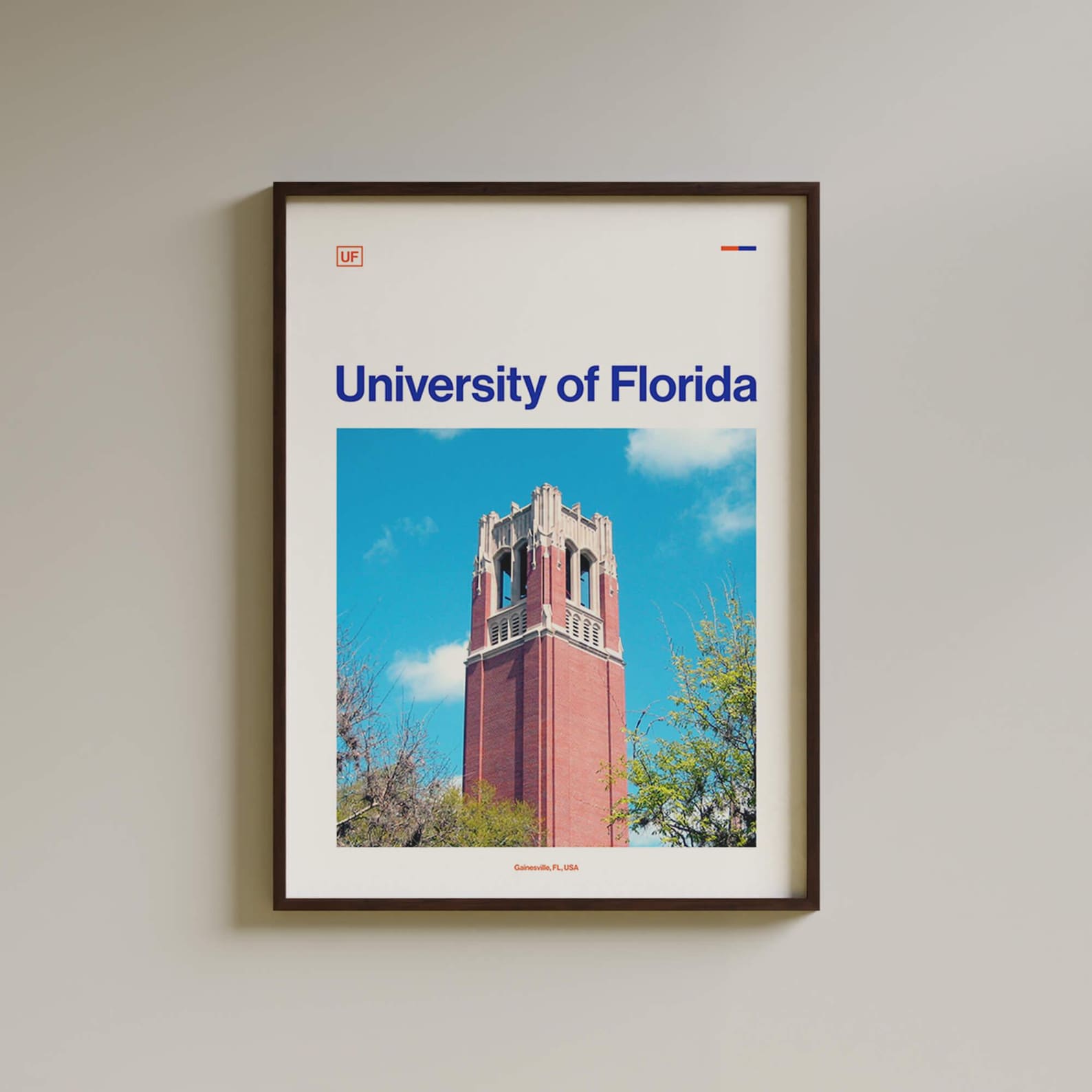 University of Florida Poster UF Wall Art, Florida Print, Gainesville