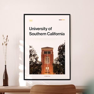 USC Poster – University of Southern California Wall Art, Graduation Gift, Printable College Decor, USC Alumni Print, Digital Download