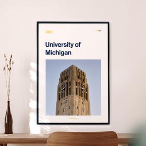 University of Michigan Poster – UMich Wall Art, Ann Arbor College Print, Graduation Gift, Michigan Stadium Decor, Digital Download