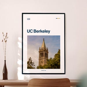 UC Berkeley Poster - University of California Berkeley Print - Graduation Gift Wall Art - Berkeley Campus Illustration - College Dorm Decor