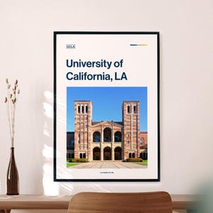 UCLA Print - University of California Los Angeles Poster - Academic Photography Decor for Alumni & Students, Modern Dorm Wall Art, Grad Gift