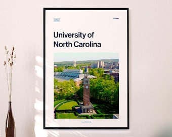 Póster de la UNC Chapel Hill: Impresión artística minimalista de Carolina del Norte (descarga digital)