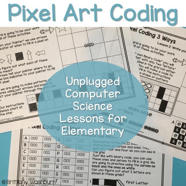 Pixel Art Coding Activities | Unplugged Computer Science Lessons ...
