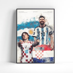Messi and Modric poster - Argentina vs Croatia Worldcup 2022