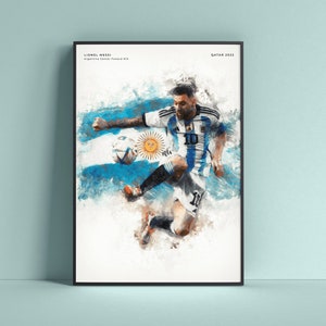 Lionel Messi Qatar Worldcup 2022 poster, Argentina Messi print