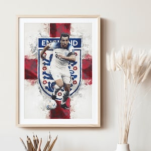 Harry Kane England Qatar 2022 Football World Cup Edition Poster Print | Art Gift | Illustration - (Unframed)