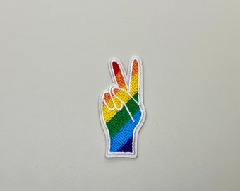 LGBT V sign Applikation Bügelbild Aufnäher