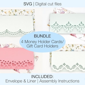 BUNDLE | Money Holder Card SVG | Gift Card Holder SVG | Digital Cut Files | Cricut Silhouette | Envelope and Liner Included|Instant Download