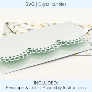 Porta tarjetas de dinero / Porta tarjetas de regalo / Archivos de corte SVG digitales DIY / Cricut Silhouette / Sobre y forro incluidos / Descarga instantánea