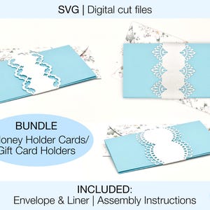 BUNDLE | Money Holder Card SVG | Gift Card Holder SVG | Digital Cut Files | Cricut Silhouette | Envelope and Liner Included|Instant Download