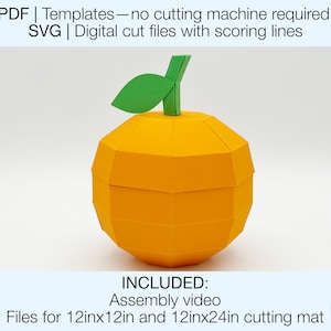3D Orange Box SVG Cutting file. Printable PDF. Papercraft GiftBox. Treat Box. DIY Favor Box. Party decor Digital Cut Files. Cricut Template.