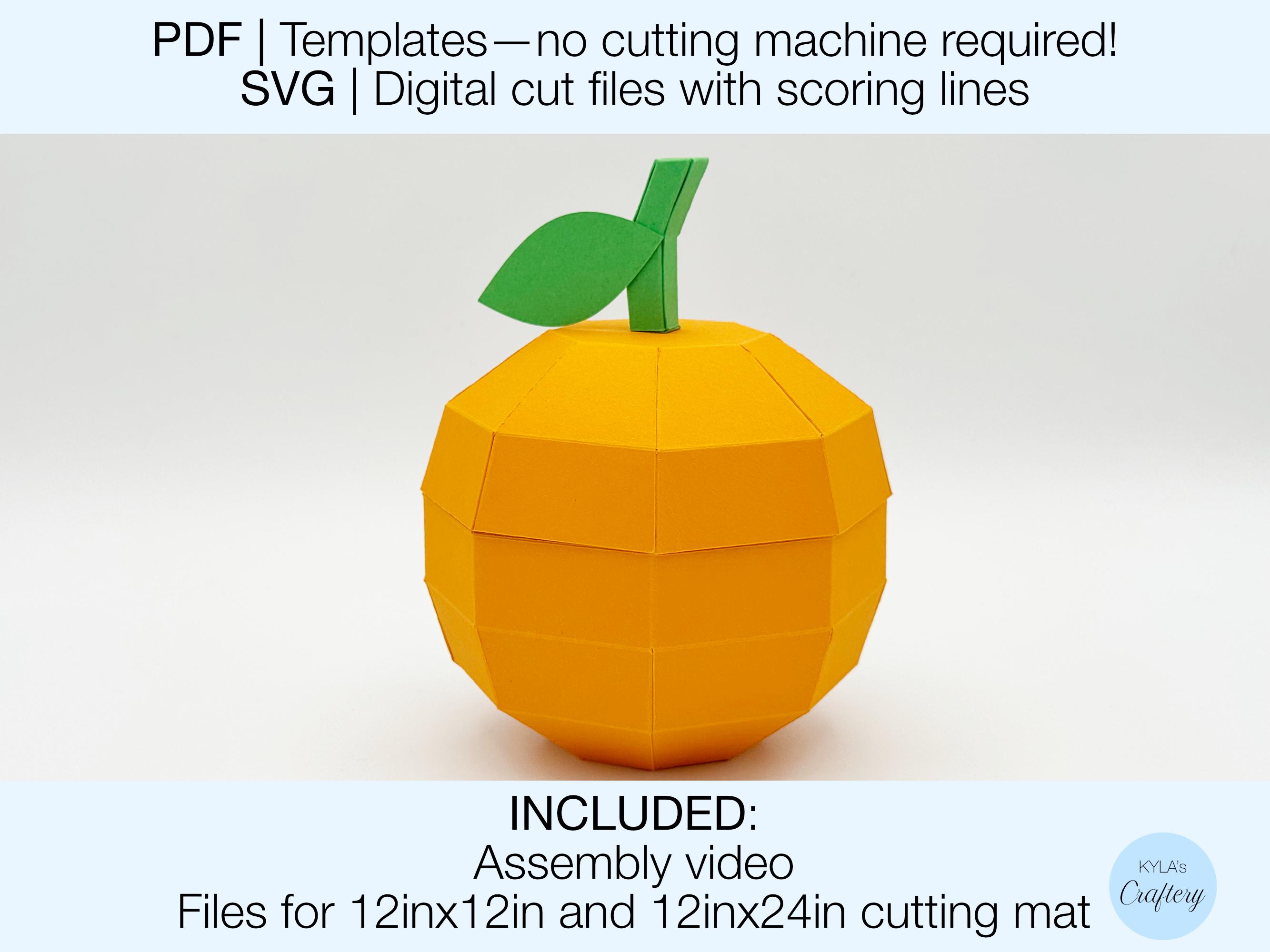 3D Orange Box SVG Cutting file. Printable PDF. Papercraft GiftBox. Treat Box. DIY Favor Box. Party decor Digital Cut Files. Cricut Template.