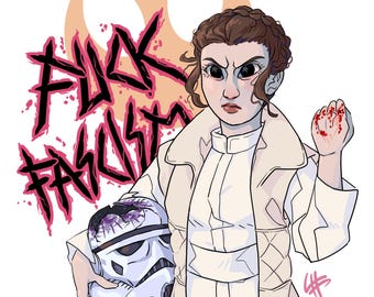 Star Wars Leia Organa anti-fascist 5x7 art print