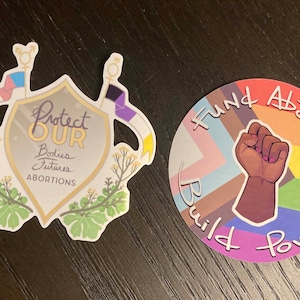 Reproductive rights and justice glossy vinyl stickers