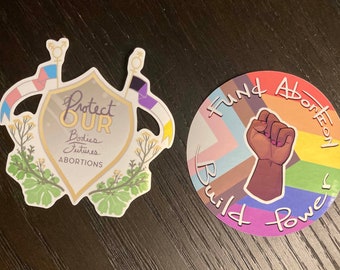 Reproductive rights and justice glossy vinyl stickers