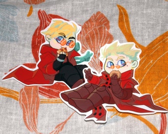 Vash the Stampede snacking glossy vinyl stickers