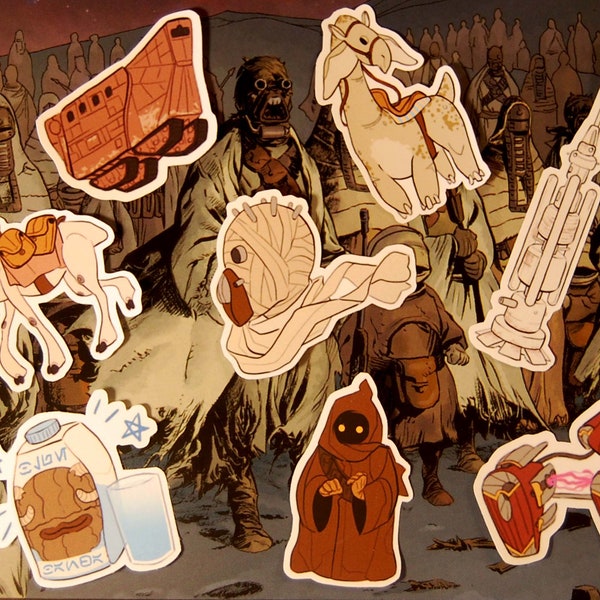 Star Wars Tatooine weatherproof matte sticker set