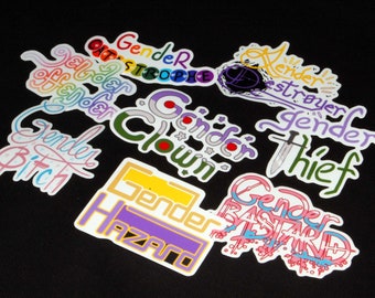 Gender Issues Pride Flag glossy vinyl stickers
