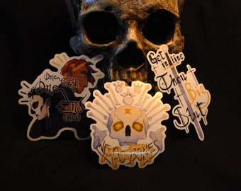 The Locked Tomb Griddlehark quotes glossy vinyl stickers