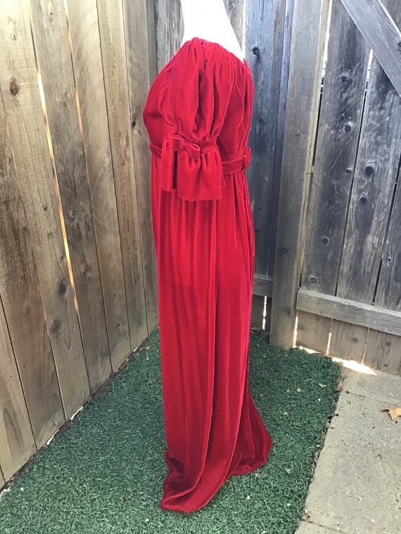 Vintage Lorrie Deb Red Velvet Dress - image 5