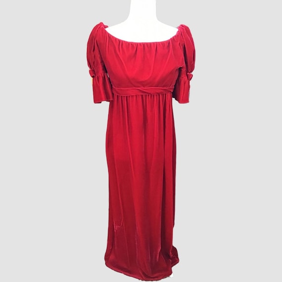Vintage Lorrie Deb Red Velvet Dress - image 1