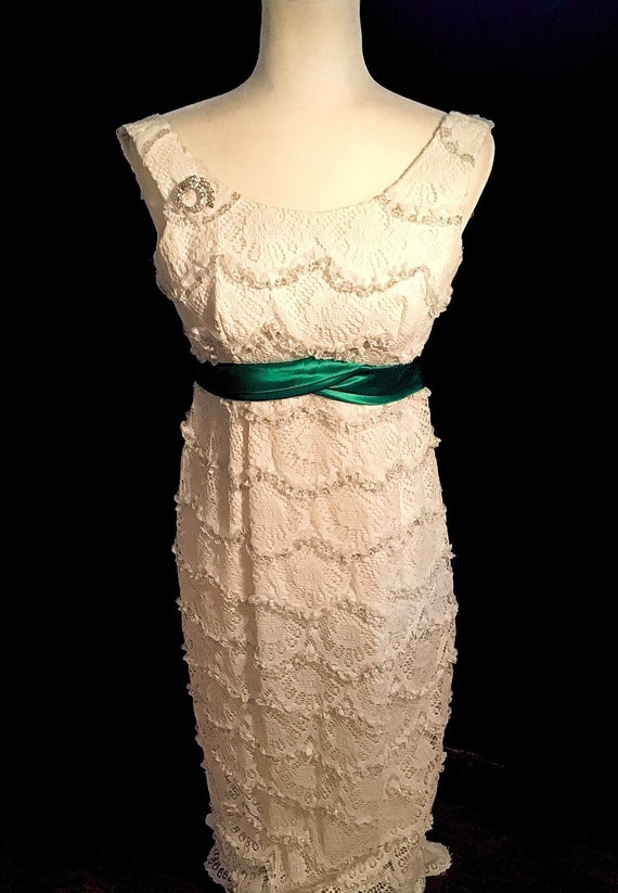 Vintage 1960s Empire Waisted Lace Dress - image 1