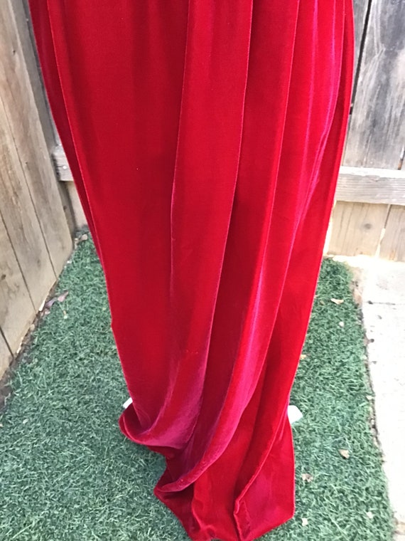 Vintage Lorrie Deb Red Velvet Dress - image 8