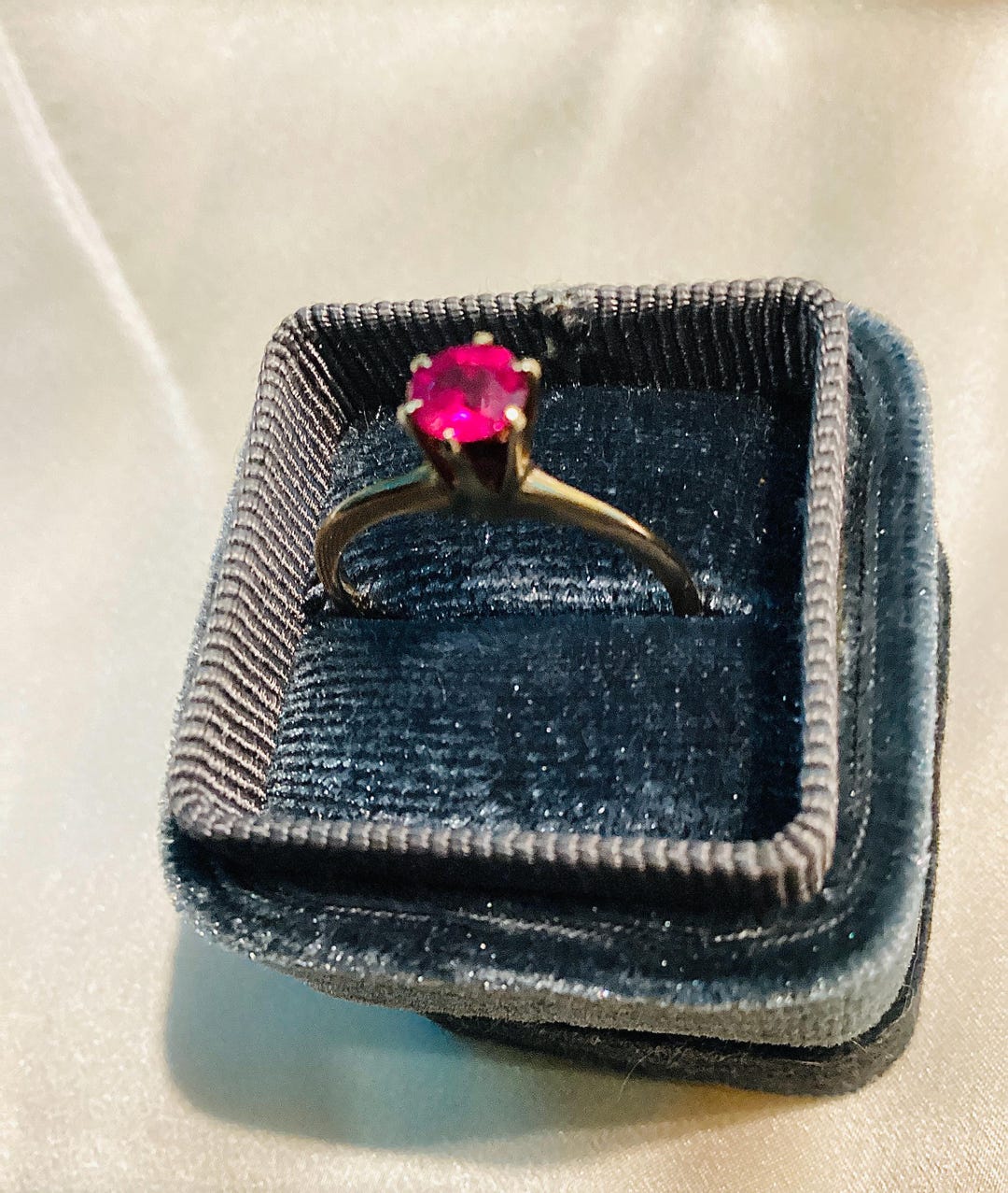 Ot Ruby Antique 10k Ruby Solitaire Engagement Ring - Etsy