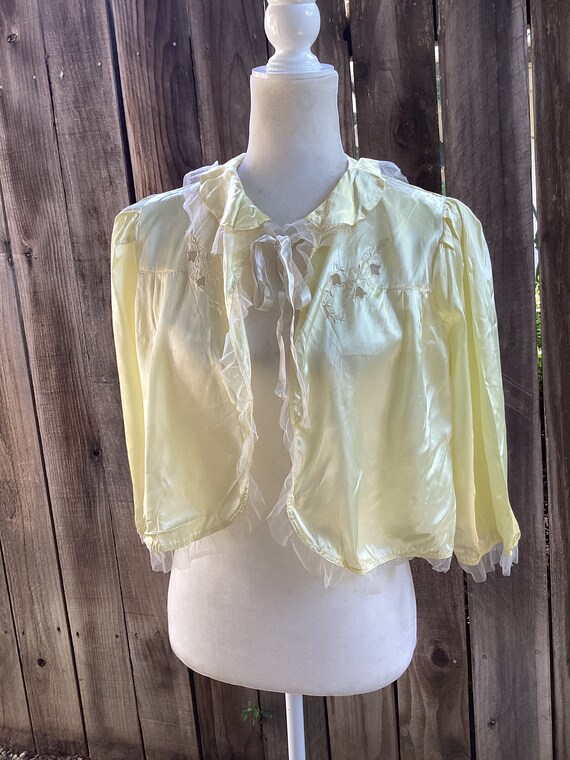 50s French Silk Satin Sports Jacket