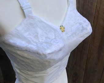 Vtg Deadstock Long Line Bullet Bra - 28F