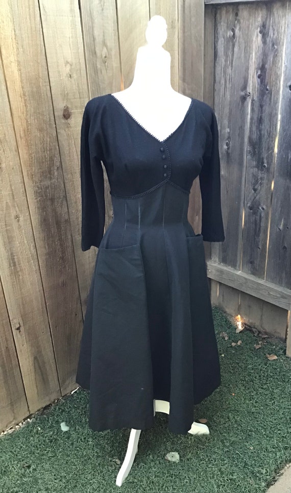 Vintage 1950s Fit and Flare Dress - image 1