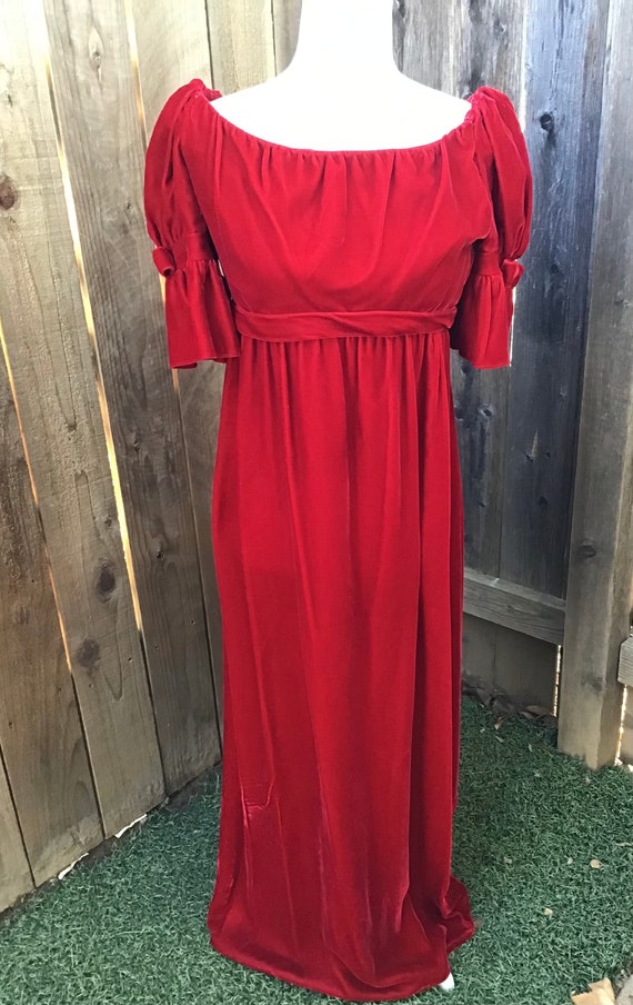 Vintage Lorrie Deb Red Velvet Dress - image 2