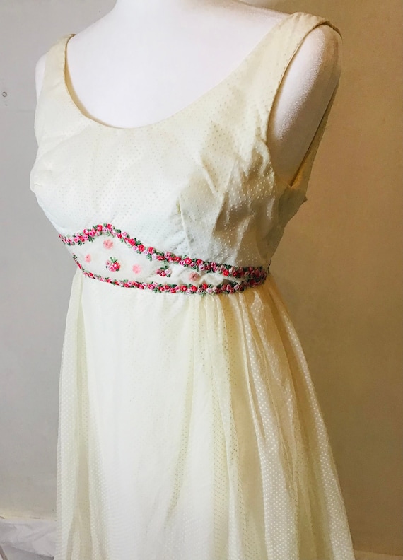 Vintage 1960s  Full length Swiss Dot Dress