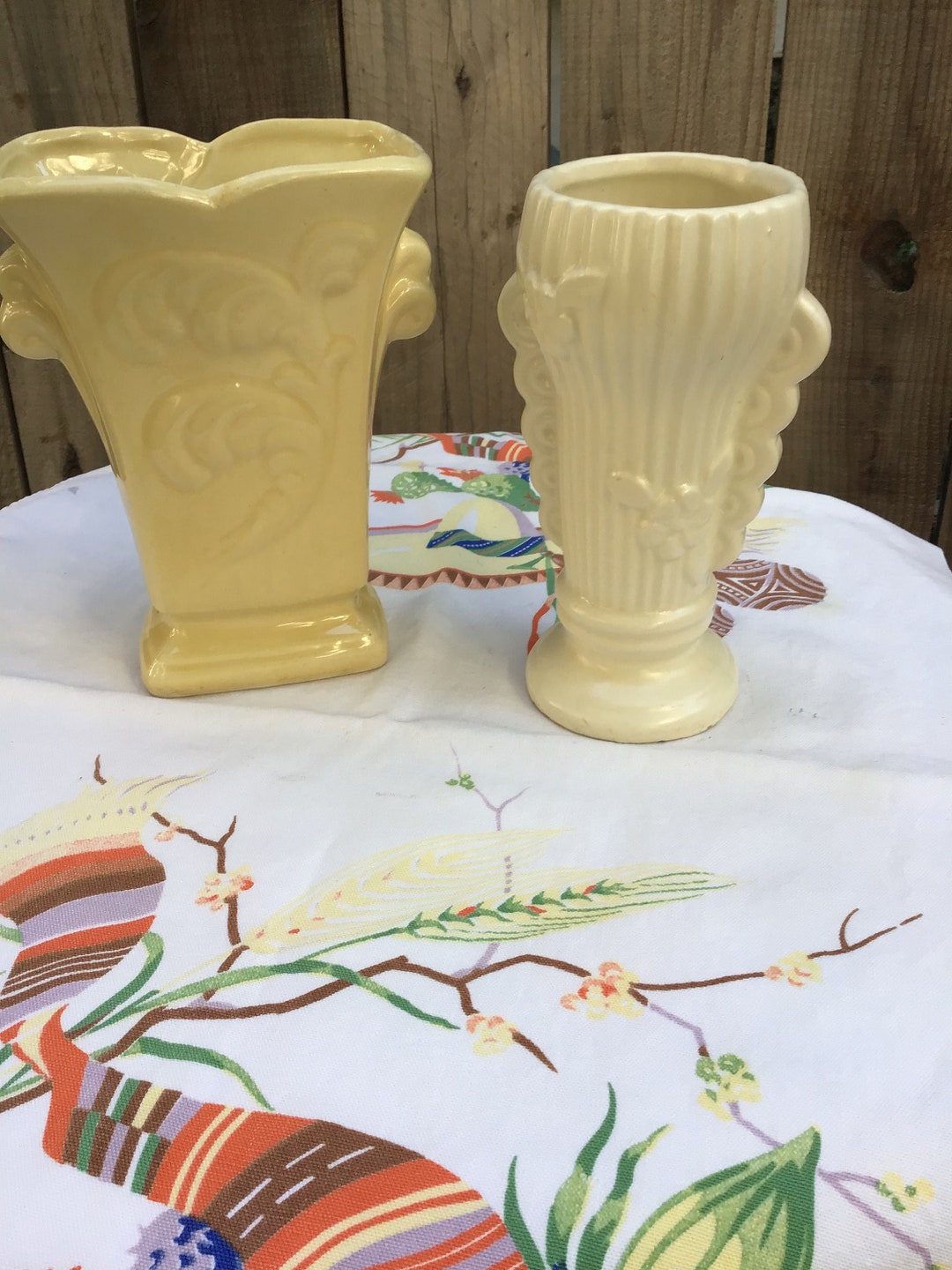 Vintage Art Deco USA Pottery Vases Etsy