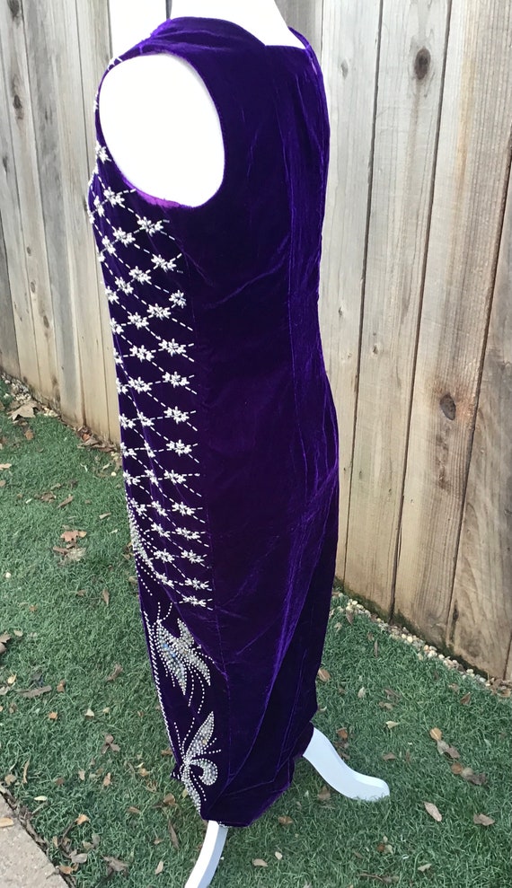 Vintage Purple Velvet Evening Gown - image 5