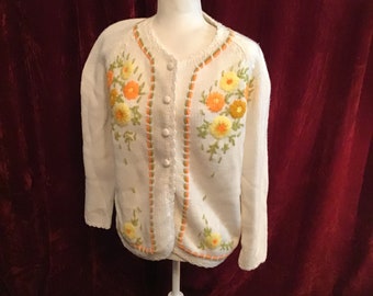 Vintage Floral Knit Cardigan