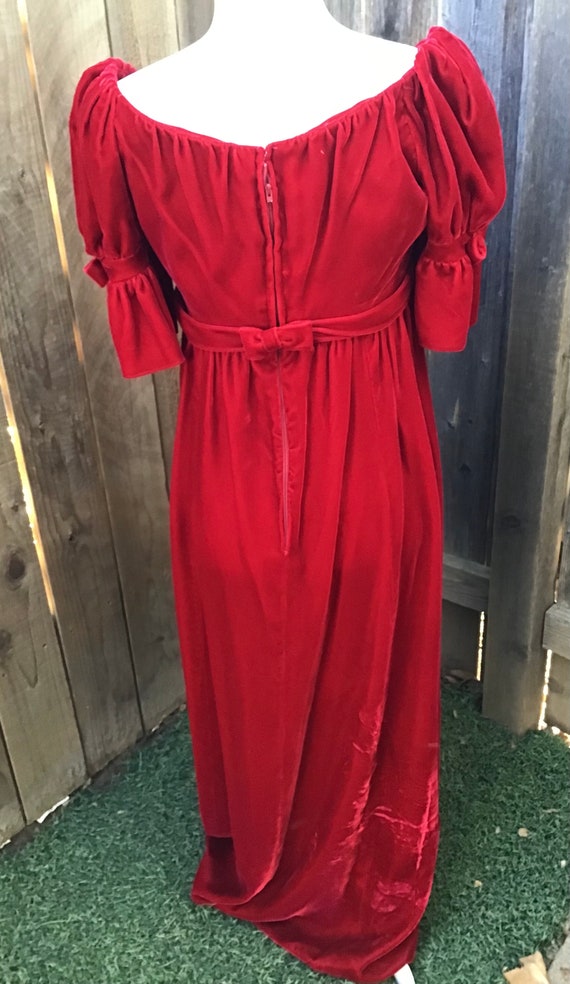 Vintage Lorrie Deb Red Velvet Dress - image 4