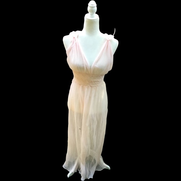 Vintage Pleated Nylon Tricot Nightgown