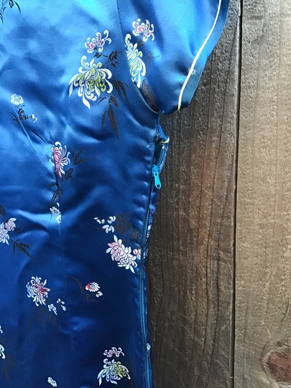 Vintage Blue Cheongsam Dress - image 7