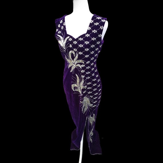 Vintage Purple Velvet Evening Gown - image 1