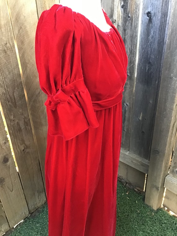 Vintage Lorrie Deb Red Velvet Dress - image 3