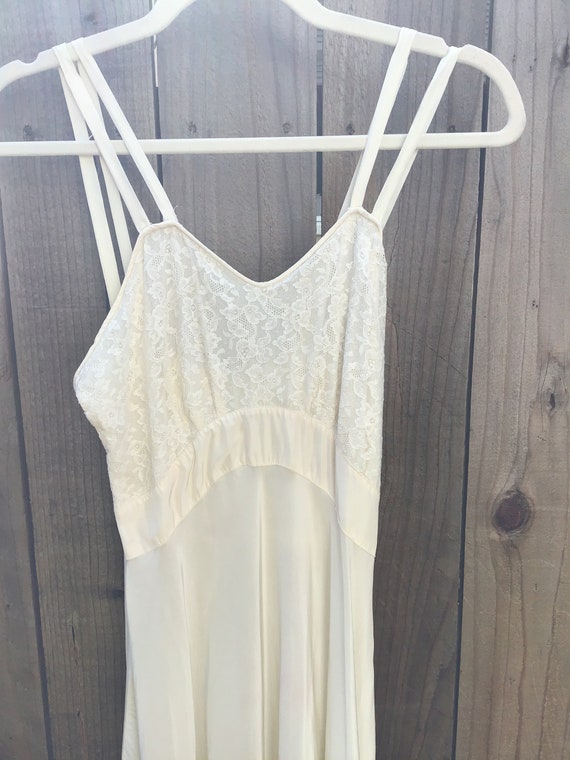 Antique Ivory Silk Bias Cut Slip Dress