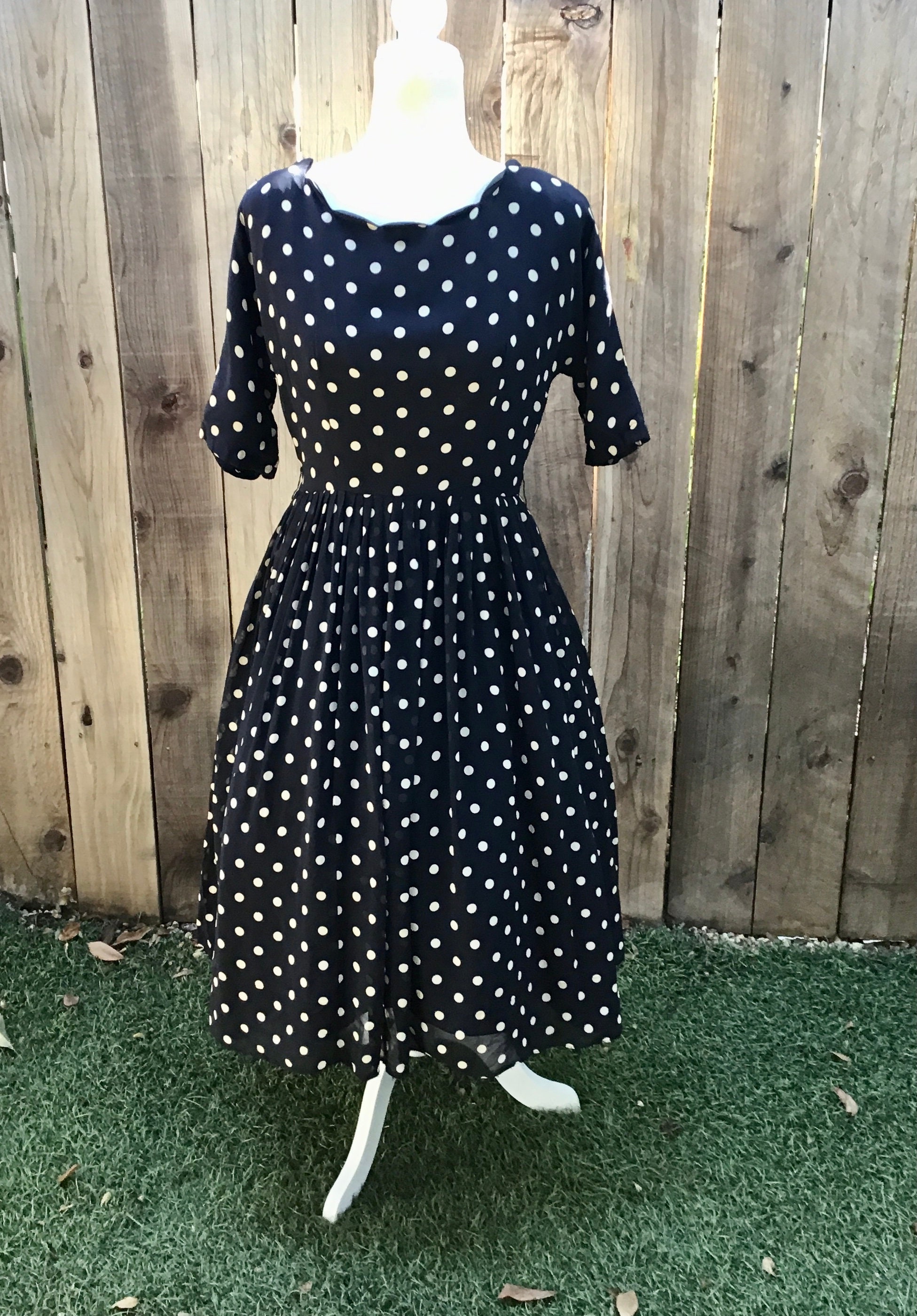 1940s Chiffon Dress - Etsy