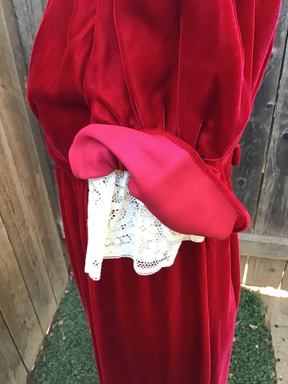 Vintage Lorrie Deb Red Velvet Dress - image 6