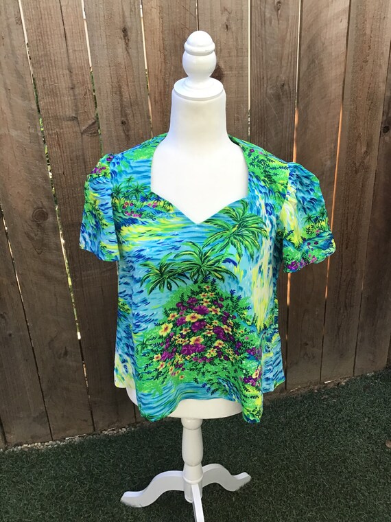 Vintage Hawaiian Barkcloth Blouse