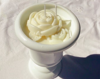 Vintage Milk Glass Soy Candle