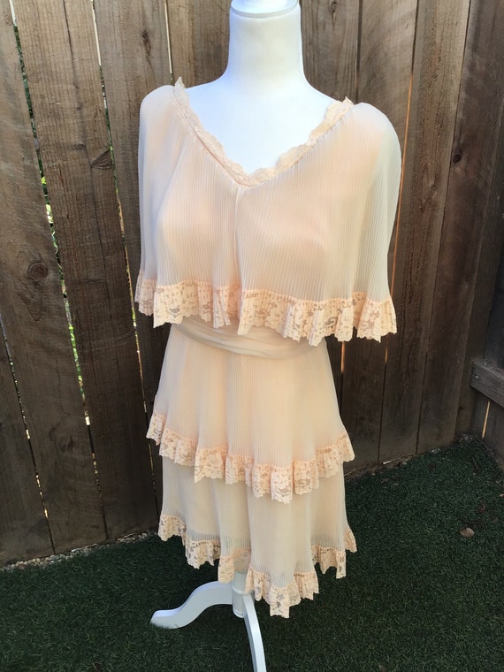 Vintage Miss Elliette Tiered Chiffon Dress